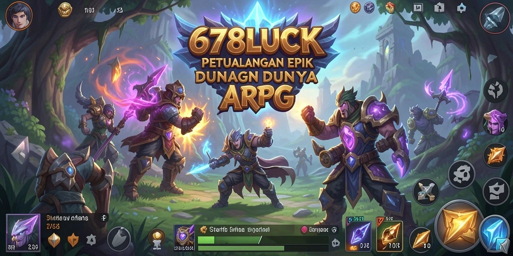 Tampilan gameplay epik dari 678LUCK dalam petualangan ARPG.