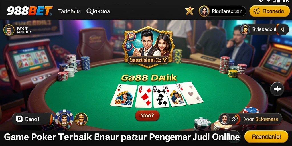 Tampilan permainan poker yang menarik dan interaktif di 988BET.
