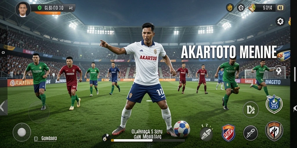 Tampilan mendebarkan dari gameplay olahraga di AKARTOTO.