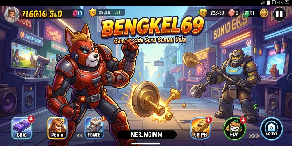 Screenshot gameplay yang menampilkan serunya BENGKEL69.
