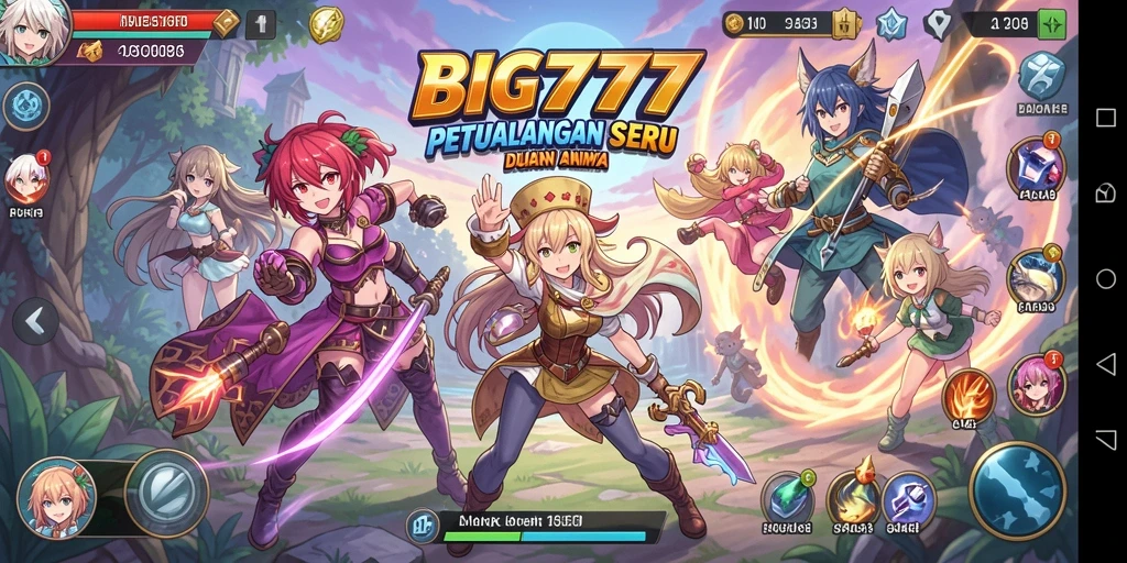 Tampilan gameplay <strong>BIG777</strong> dengan karakter Anime yang beraksi.