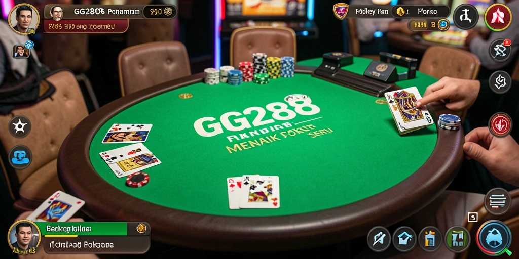 Screenshot gameplay GG288 yang menampilkan keseruan permainan Poker.