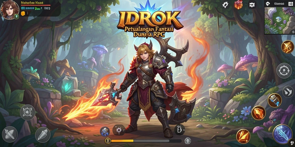 Tangkapan layar utama IDROK yang menampilkan pertempuran seru dan strategi RPG.