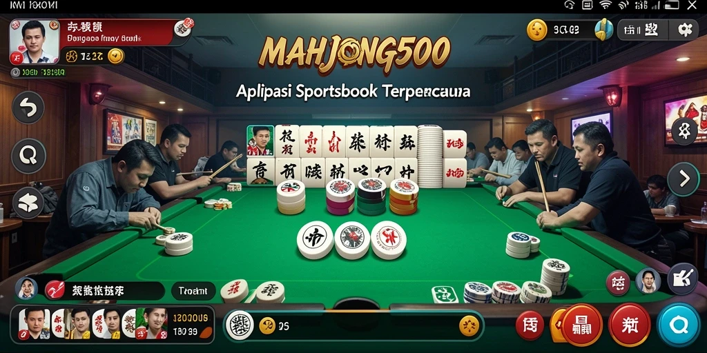 Tampilan gameplay seru pada aplikasi MAHJONG500 di layar smartphone.