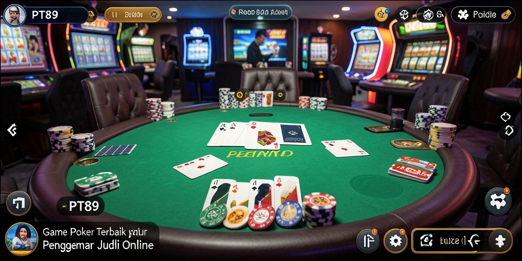 Screenshot utama PT89 menampilkan gameplay seru poker online.