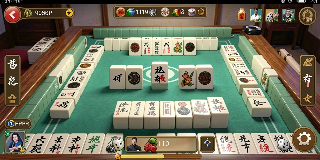 Tampilan menarik dari gameplay RPRPRP Mahjong yang seru.
