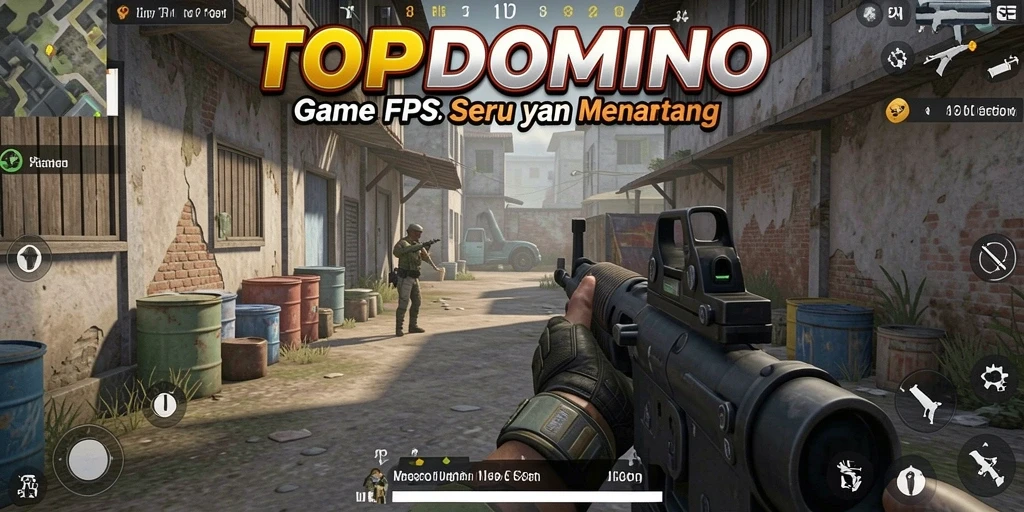 Gameplay mendebarkan di dalam TOPDOMINO dengan aksi tembak-menembak yang intens.
