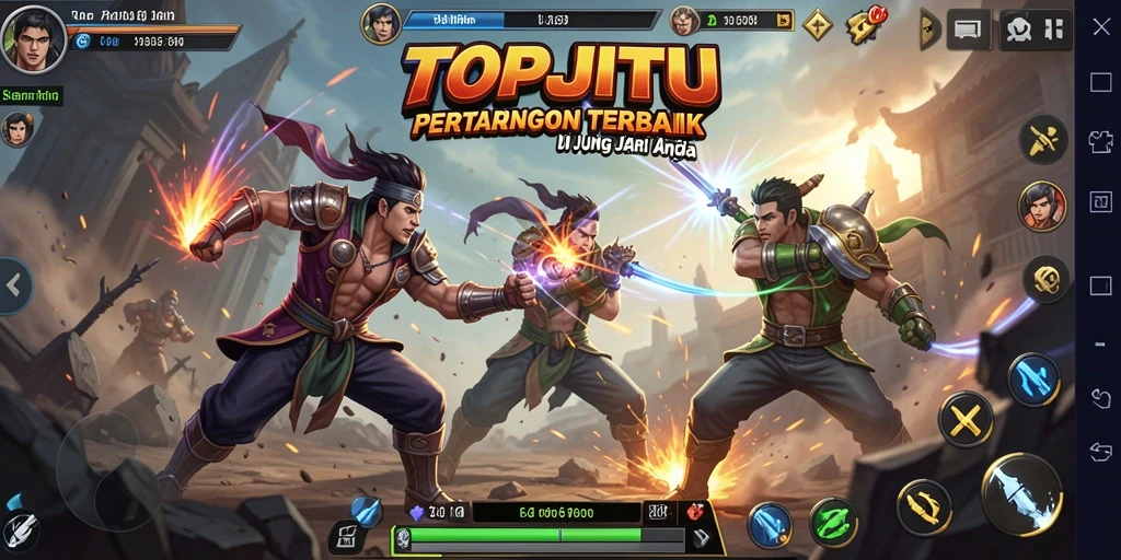 Tangkapan layar menampilkan aksi bertarung yang intens dalam TOPJITU.