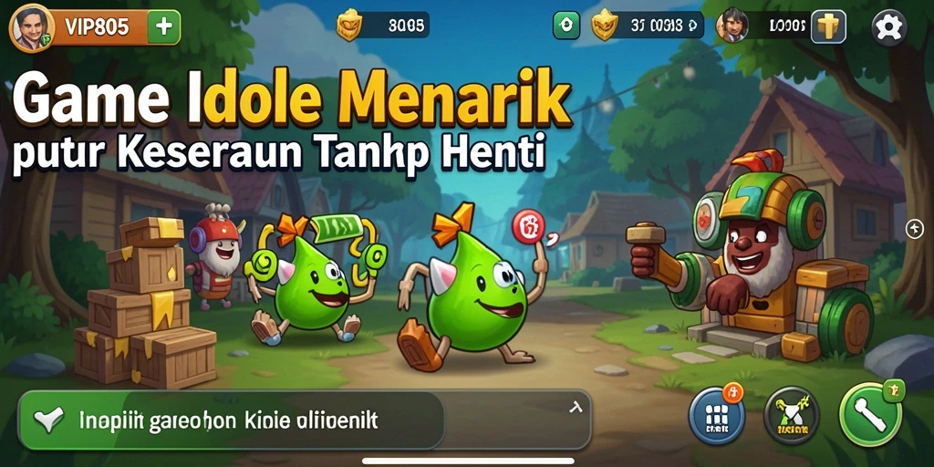 Tampilan gameplay <strong>VIP805</strong> yang menarik dengan karakter yang aktif dan sistem pengumpulan otomatis.