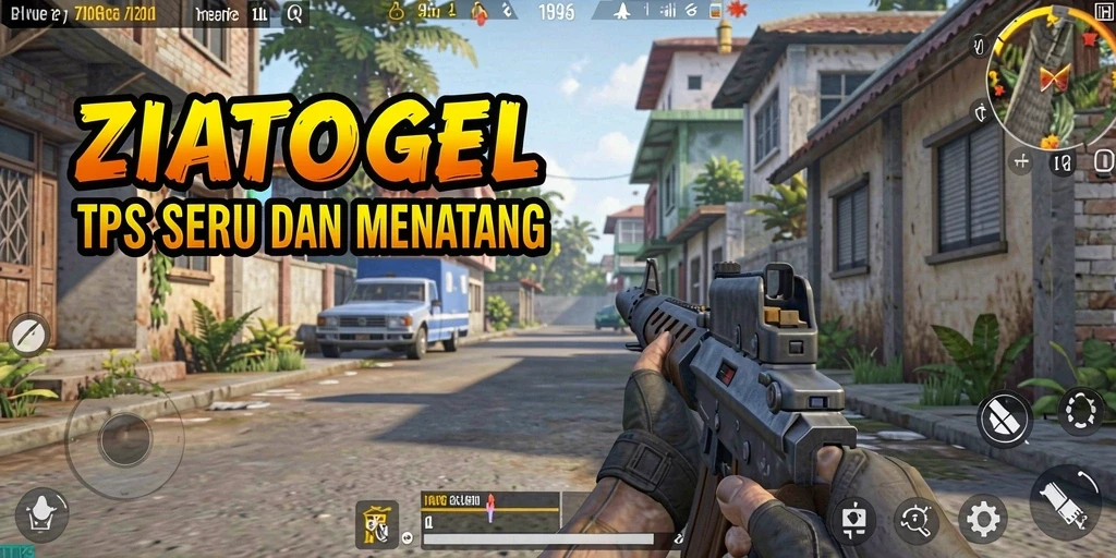 Tampilan gameplay ZIATOGEL menunjukkan aksi seru pertempuran TPS.